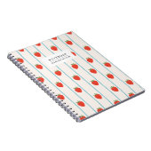 Strawberry Striped Pattern Notebook ノートブック (右側)