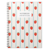 Strawberry Striped Pattern Notebook ノートブック (正面)