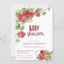 Strawberry | Summer Baby Shower Invitation 招待状