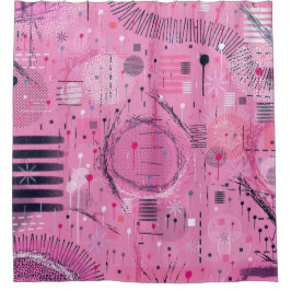 Strawberry Sundae Abstract Art  シャワーカーテン