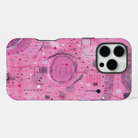 Strawberry Sundae Abstract Art  iPhoneケース (裏面横)