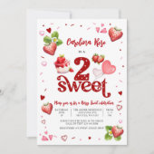 Strawberry Sweet 2nd Birthday Invitation 招待状 (正面)