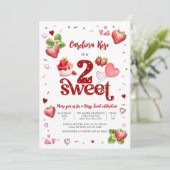 Strawberry Sweet 2nd Birthday Invitation 招待状 (スタンド正面)