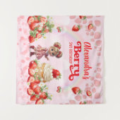 Strawberry Sweet Birthday Backdrop, Berry Sweet  タペストリー (正面(横))