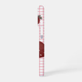 Strawberry Sweet Love – Minimal Berry Trio on Red  iPhoneケース (左側面)