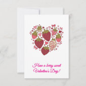 Strawberry Sweetheart Valentines Day Card for Kids ノートカード (正面)