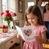 Strawberry Sweetheart Valentines Day Card for Kids ノートカード