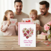 Strawberry Sweetheart Valentines Day Card for Kids ノートカード