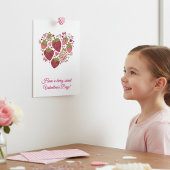 Strawberry Sweetheart Valentines Day Card for Kids ノートカード