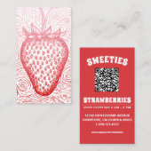 strawberry swirl with QR code 名刺 (正面/裏面)