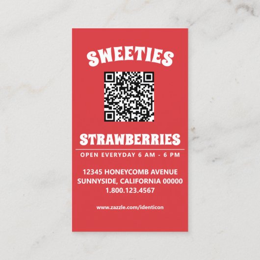 strawberry swirl with QR code 名刺 (裏面)
