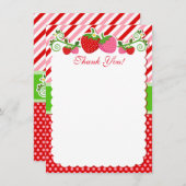 Strawberry Thank You Notes サンキューカード (正面/裏面)