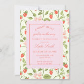 Strawberry Theme Baby Shower 招待状 (正面)