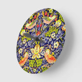 Strawberry Thief Birds William Morris ラウンド壁時計 (傾斜)