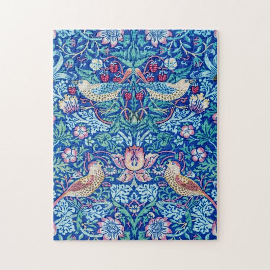 Strawberry Thief Blue, William Morris ジグソーパズル (縦)