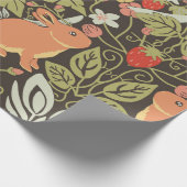 Strawberry thief Bunnies pattern ラッピングペーパー (角)