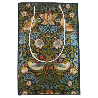 Strawberry Thieves by William Morris, Vintage Art ミディアムペーパーバッグ