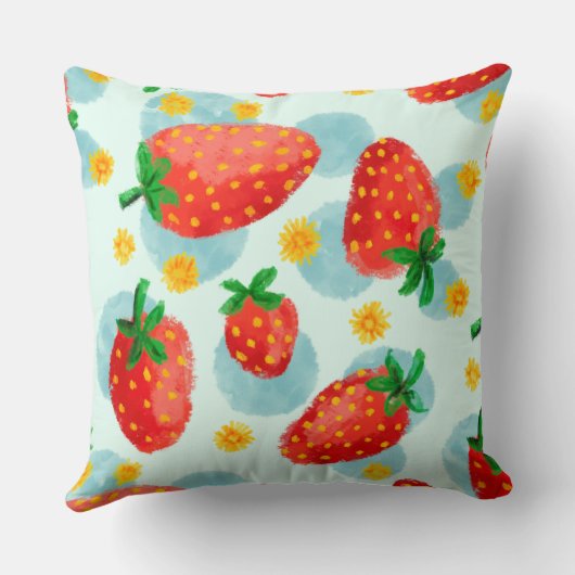 Strawberry Throw Pillow クッション (裏面)