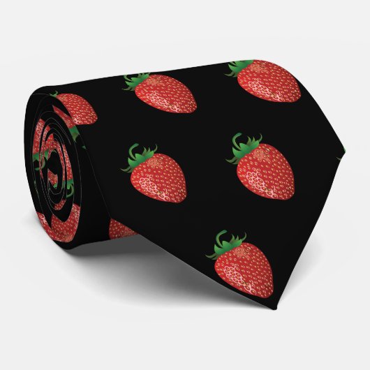 Strawberry | Tie | Black ネクタイ (ロール)