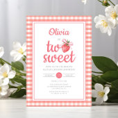 Strawberry Two Sweet 2nd Birthday Party 招待状