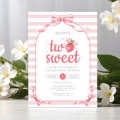 Strawberry Two Sweet Girl 2nd Birthday 招待状