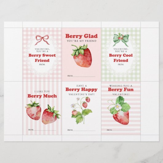 Strawberry Valentine Cards for Kids レターヘッド (正面)
