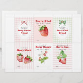 Strawberry Valentine Cards for Kids レターヘッド (正面/裏面)