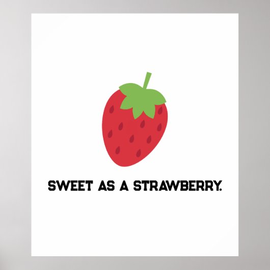 Strawberry Value Poster Paper | Cute Fruit-Themed  ポスター (正面)