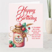 Strawberry Warmth Birthday Christian Card カード (正面)