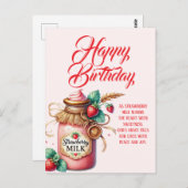 Strawberry Warmth Birthday Christian Card ポストカード (正面/裏面)