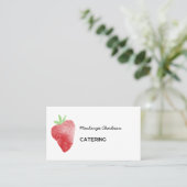 Strawberry Watercolor Catering Services 名刺 (スタンド正面)