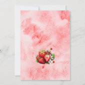 Strawberry Watercolor Sweetie Baby Shower 招待状 (裏面)