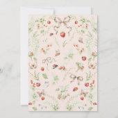 Strawberry Whimsical Ladybug Baby Shower 招待状 (裏面)