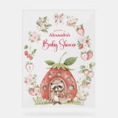 Strawberry Woodland Baby Shower アクリルサイン (正面)