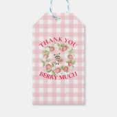 Strawberry Woodland Baby Shower ギフトタグ (正面)