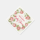 Strawberry Woodland Baby Shower スタンダードカクテルナプキン (角)