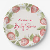 Strawberry Woodland Baby Shower ペーパープレート (正面)