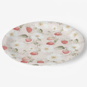 Strawberry Woodland Baby Shower ペーパープレート (アングル)