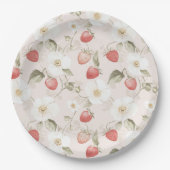 Strawberry Woodland Baby Shower ペーパープレート (正面)