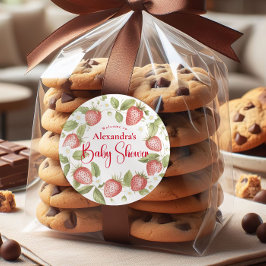 Strawberry Woodland Baby Shower ラウンドシール