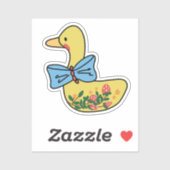 Strawberry Yellow Duck Lady With Blue Bowtie シール (シート)