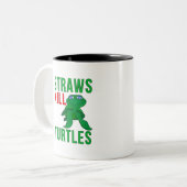 Straws Kill Turtles ツートーンマグカップ (正面左)