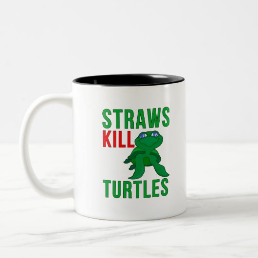 Straws Kill Turtles ツートーンマグカップ (左)