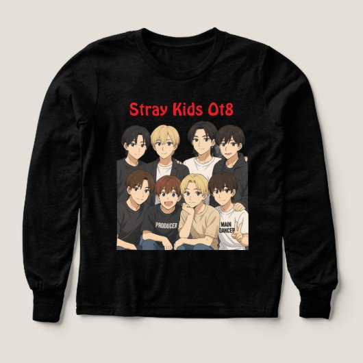 Stray Kids Anime Graphic Tee (デザイン正面)