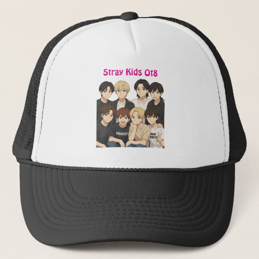 Stray Kids Anime Graphic Trucker Hat キャップ (正面)