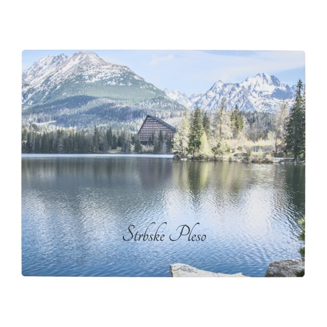 Strbske Pleso、高タトラ、スロバキア メタルプリント (正面)