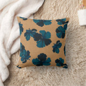 Streakyハワイのハイビスカスのリバーシブルの枕 クッション (ブランケット)