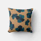 Streakyハワイのハイビスカスのリバーシブルの枕 クッション (正面)