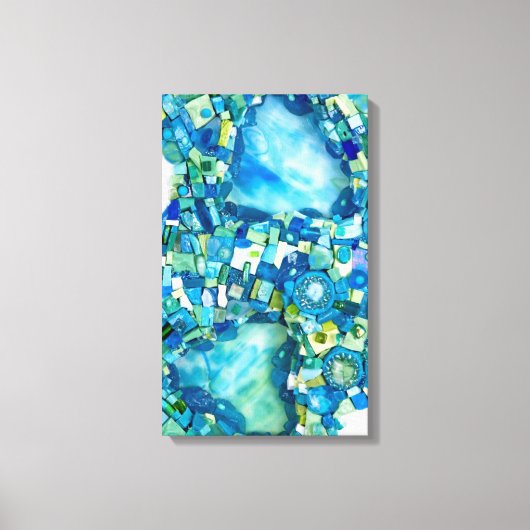 Stream of Life Mixed Media Mosaic キャンバスプリント (正面)