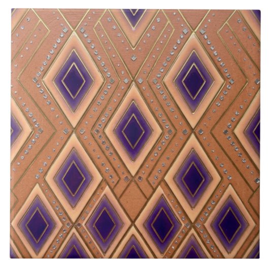 Streamline Modern Disco Waterfall Purple Orange タイル (正面)